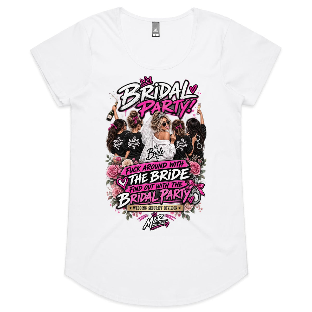 M&R Collective — Fuck Around With the Bride Womens Scoop Neck T-Shirt
