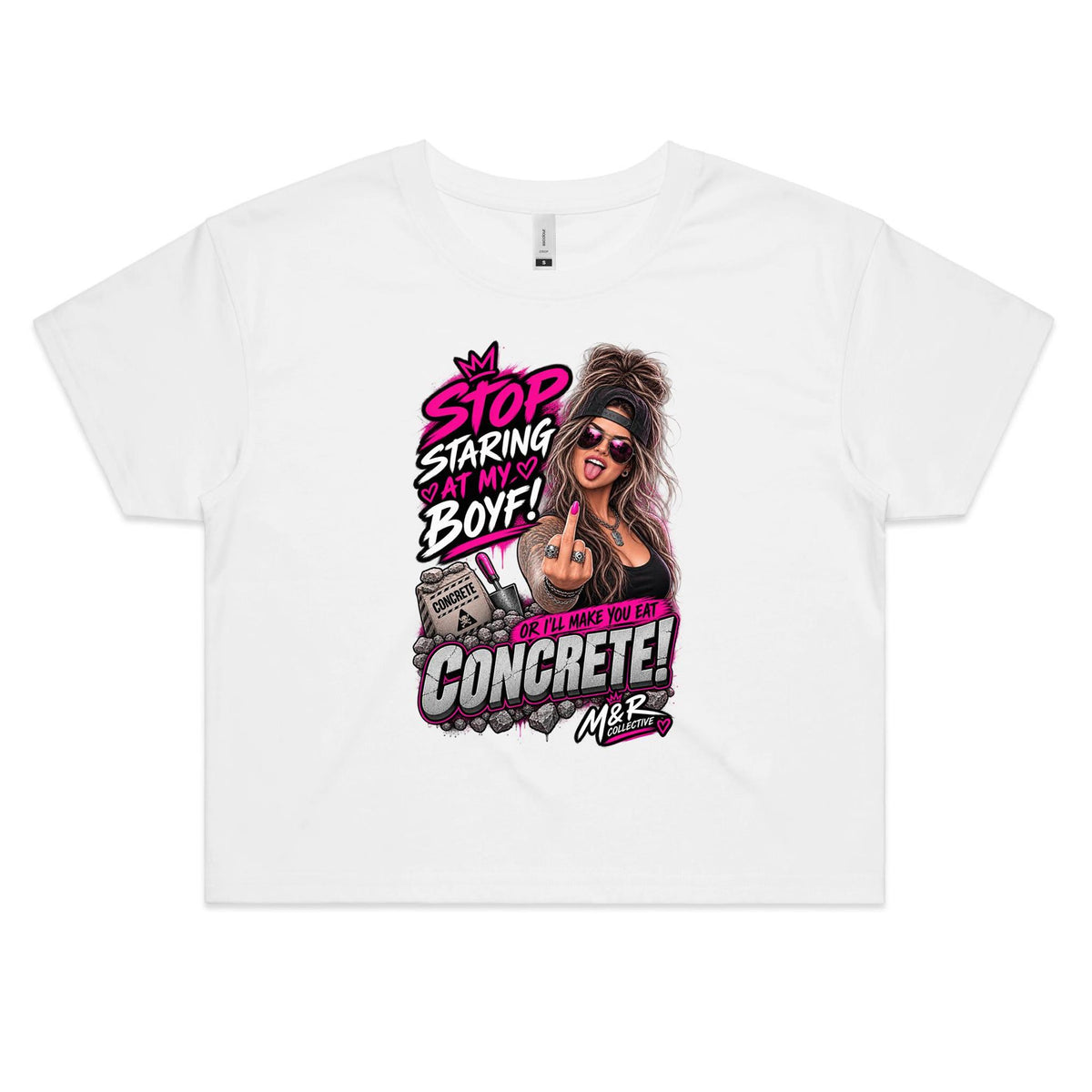M&R Collective — Stop Staring at My Partner Tee- Women's Crop Tee