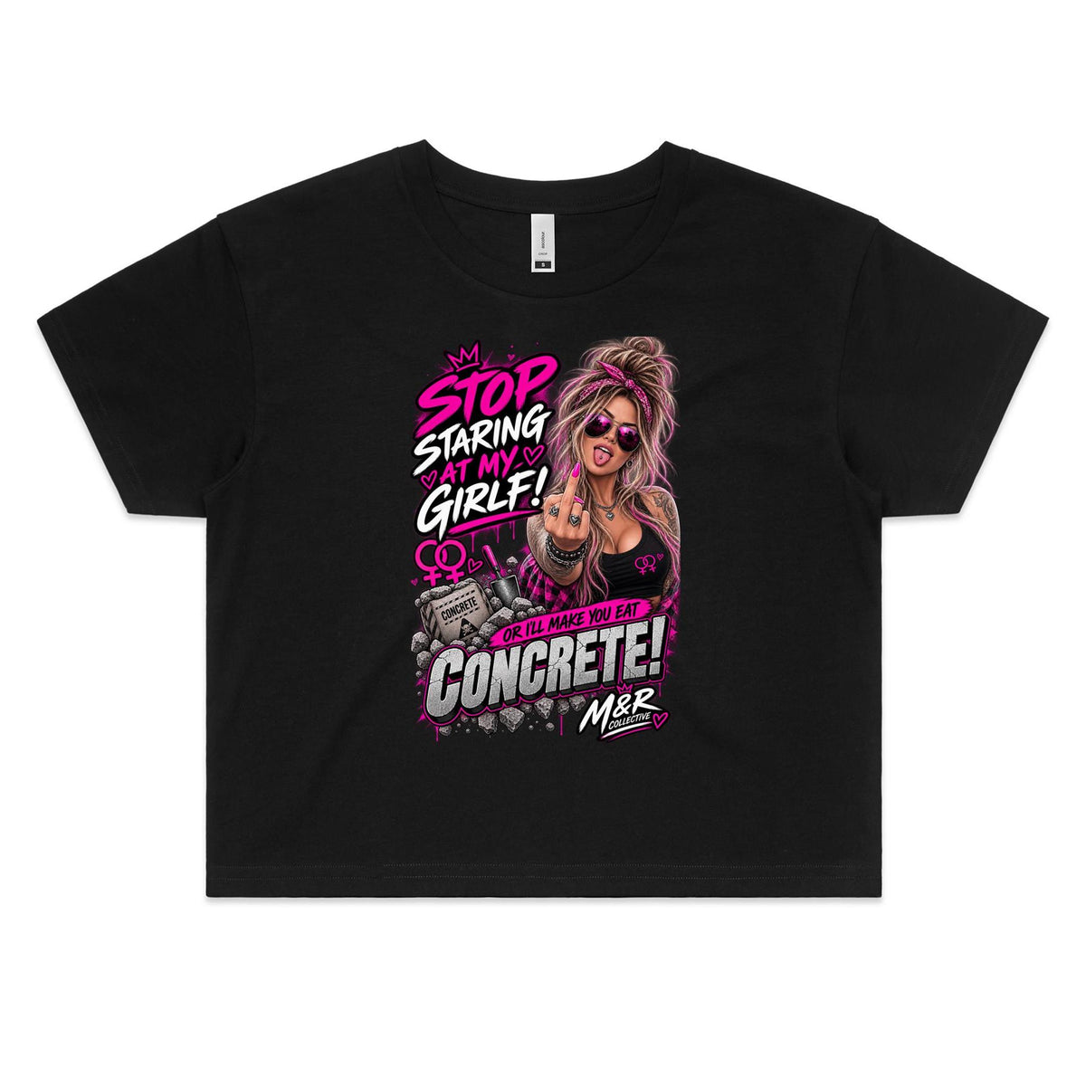 M&R Collective — Stop Staring at My Partner Tee- Women's Crop Tee