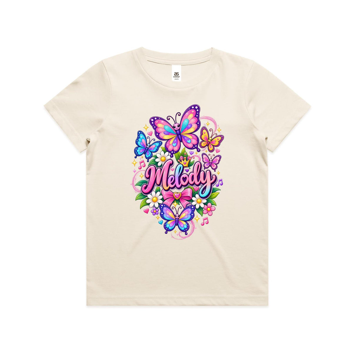 Melody Butterfly Tee- Youth Staple Tee