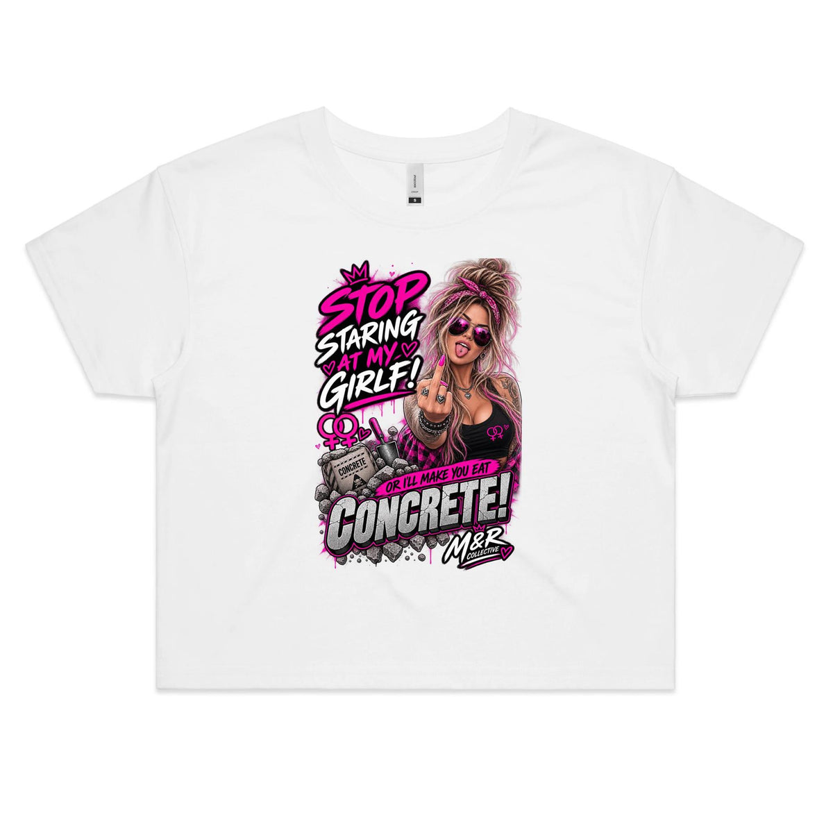 M&R Collective — Stop Staring at My Partner Tee- Women's Crop Tee